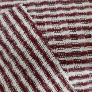 Red tartan knitted fabric in Kamer Fabric