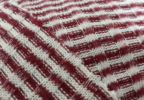 Red tartan knitted fabric in Kamer Fabric