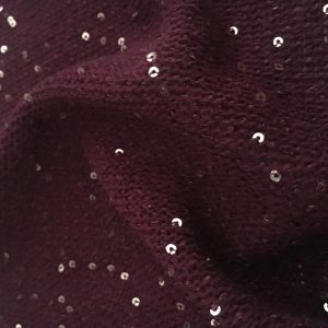 Red claret sequin knitted fabric in Kamer Fabric