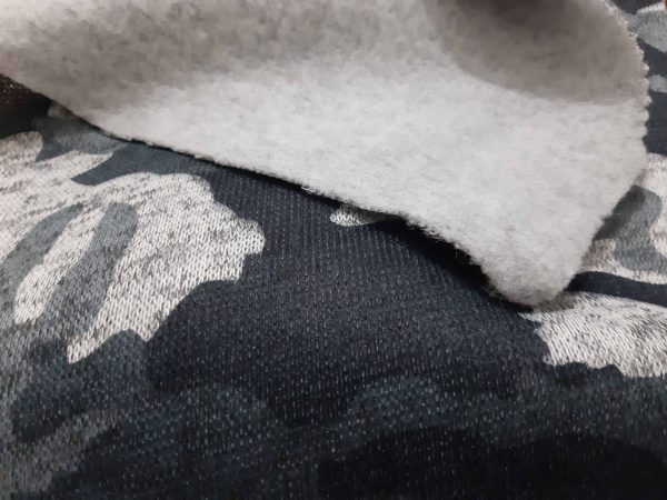 Camouflage pattern printed two-ply fleece knitted fabric in Kamer Fabric