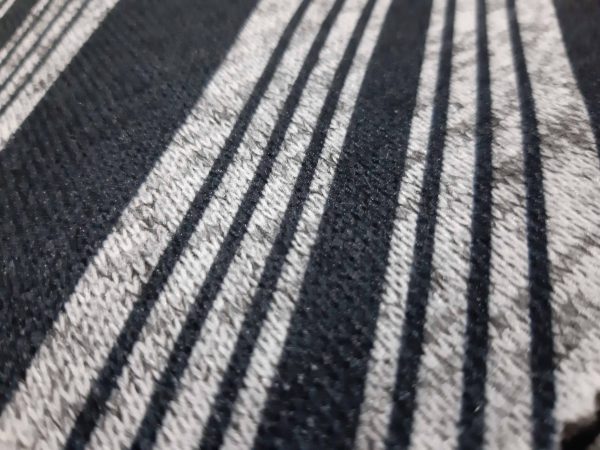 Stripped two ply fleece knitted fabric in Kamer Fabric