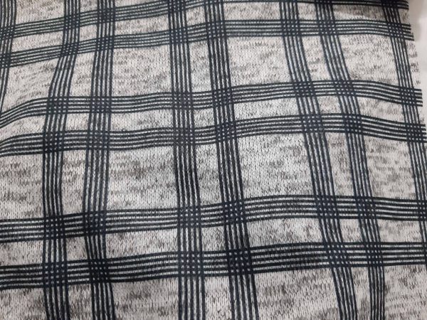 Plaid printed two fleece knitted fabric in Kamer Fabric