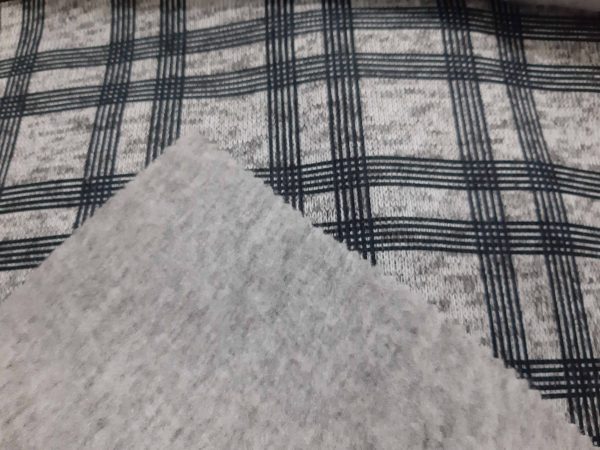 Stripped two ply fleece knitted fabric in Kamer Fabric