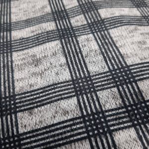 Plaid printed two fleece knitted fabric in Kamer Fabric