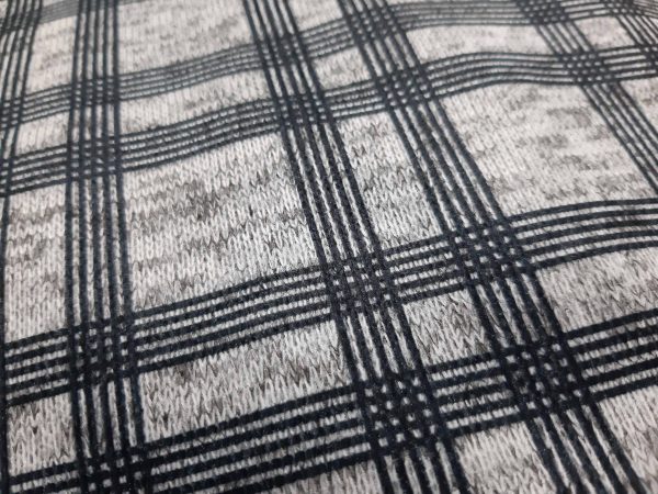 Plaid printed two fleece knitted fabric in Kamer Fabric