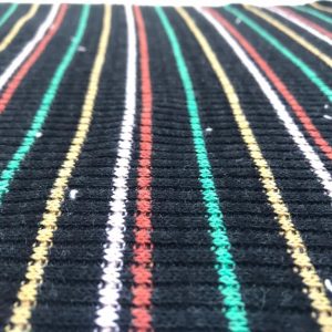 Colorful Striped Black Knitted Acrylic Fabric in Kamer Fabric