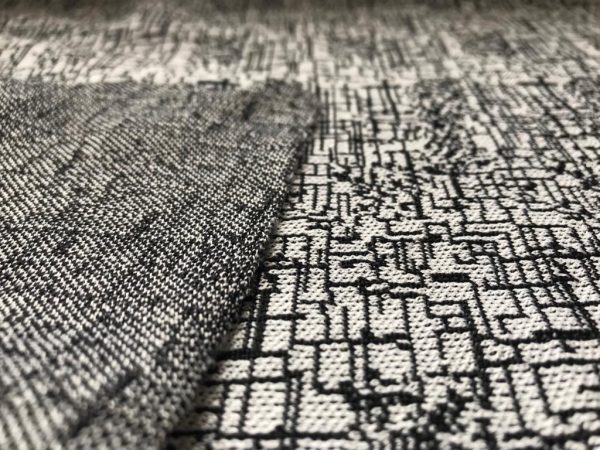 Black and Grey fancy knitting fabric in Kamer Fabric