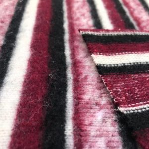 Red Stripe Raised Thick Knitted Fabric in Kamer Fabric