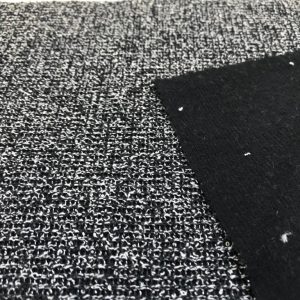 Black acrylc knitted fabric