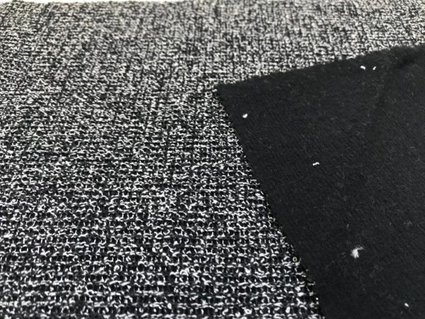 Black acrylc knitted fabric
