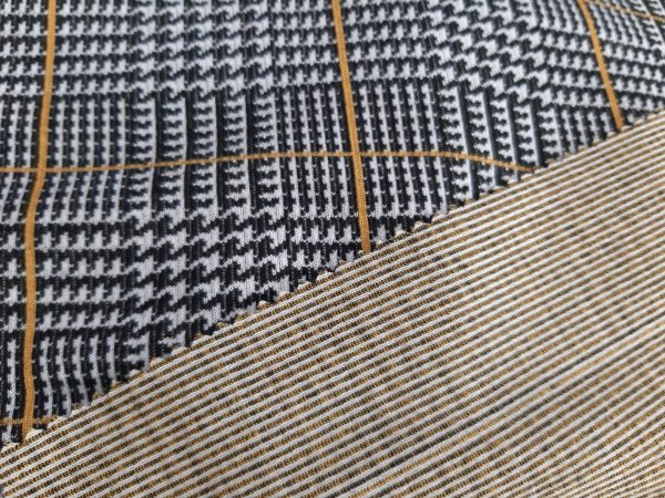 Plaid fnacy knitted fabric