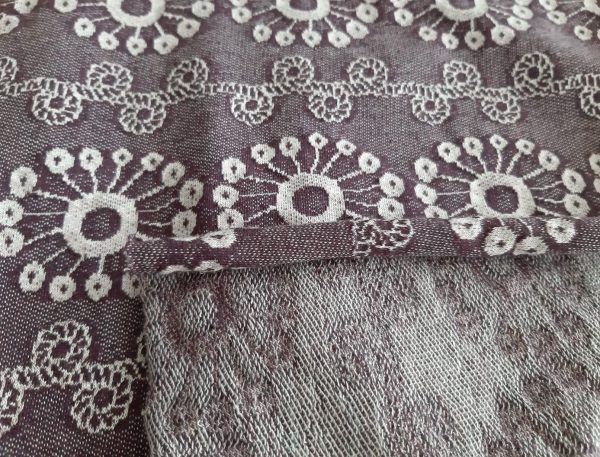 Purple floral pattern single jersey knitting fabric in Kamer Fabric