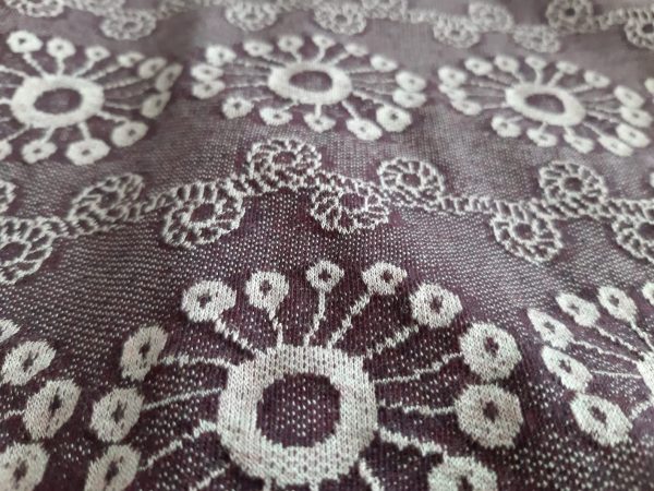 Purple floral pattern single jersey knitting fabric in Kamer Fabric