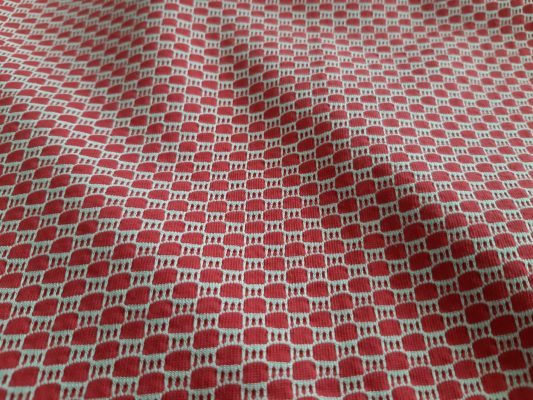 white and red single jersey fabric in Kamer Fabric