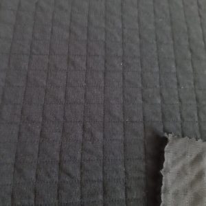 Black plaid jacquard interlock fabric in Kamer Fabric