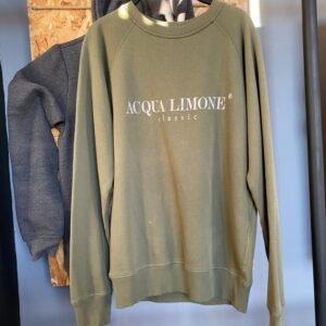 Green printed organic cotton sweater in Kamer Fabric